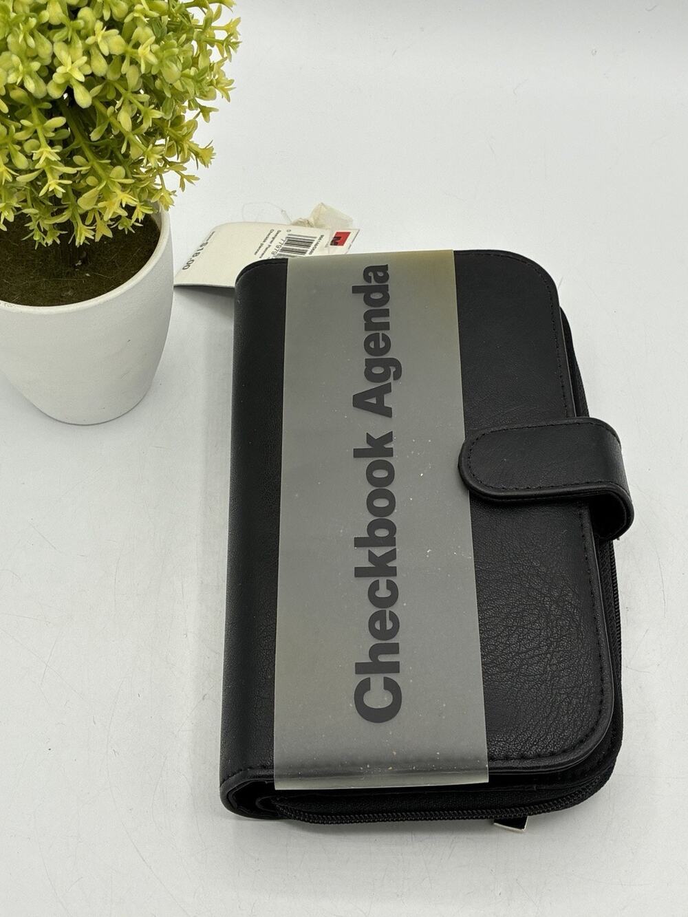 NOS Mundi Checkbook Agenda Planner Wallet Black Faux Leather Deadstock w/ Tags